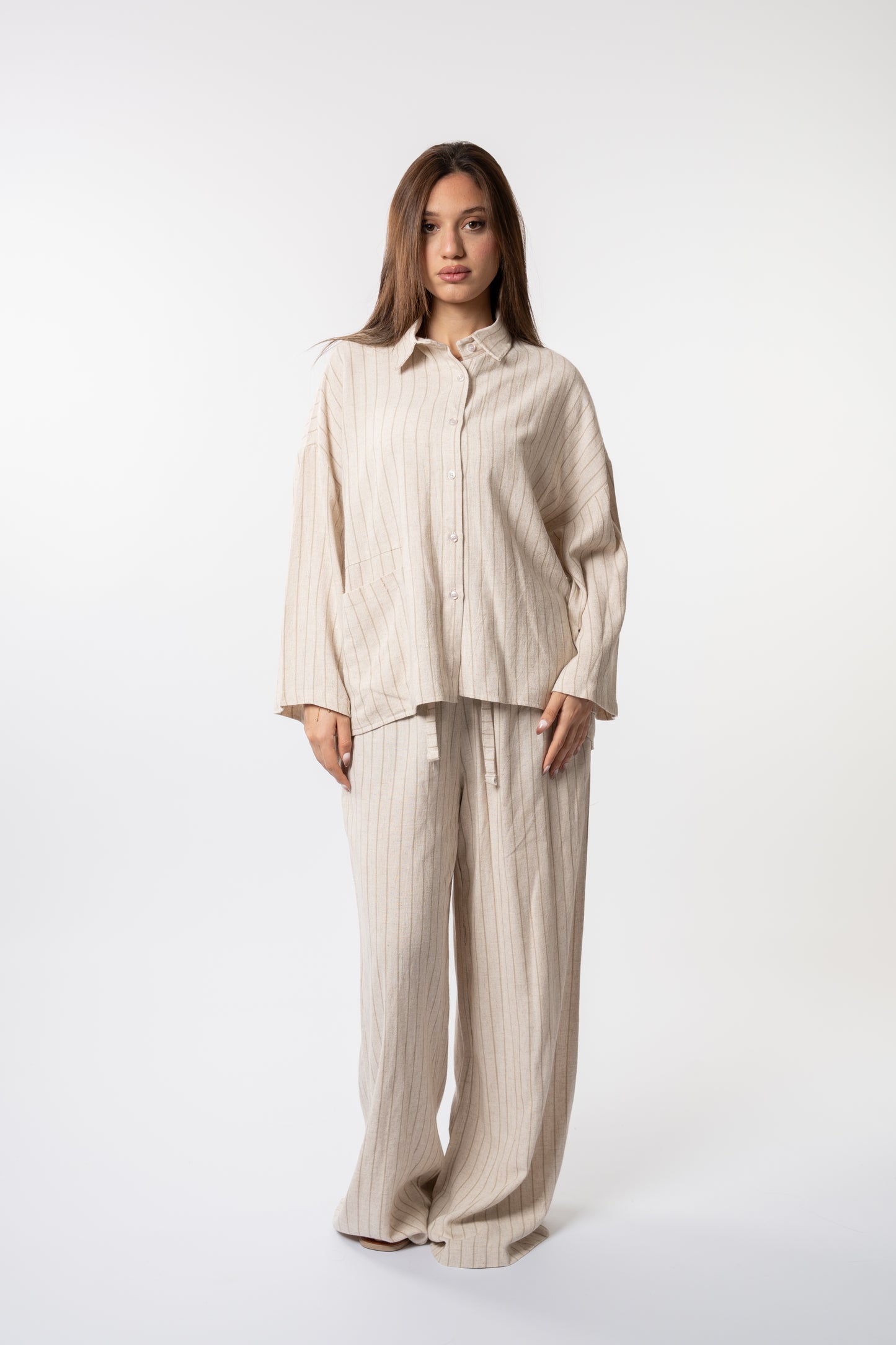 Beige linen set