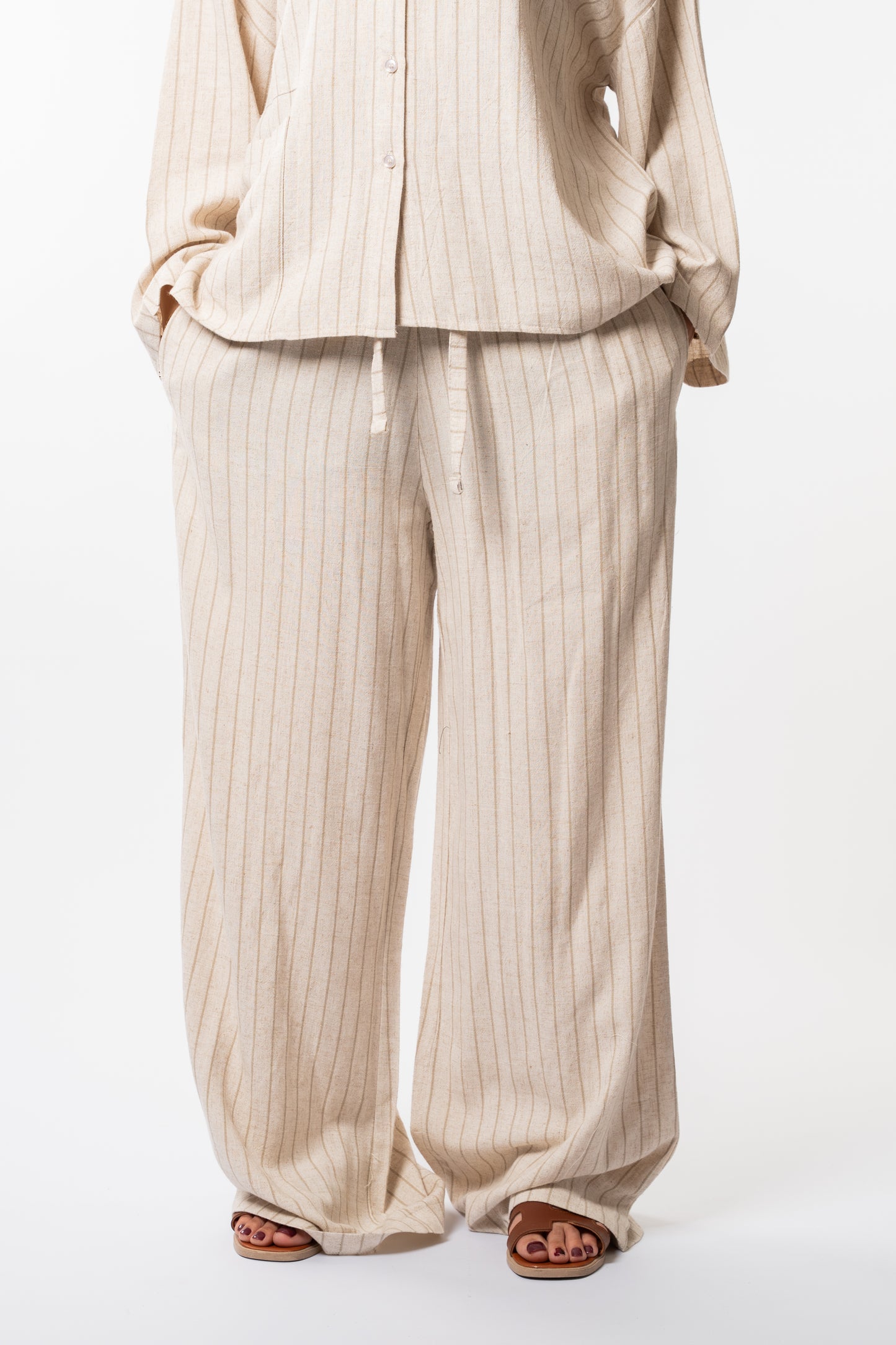 Beige linen set