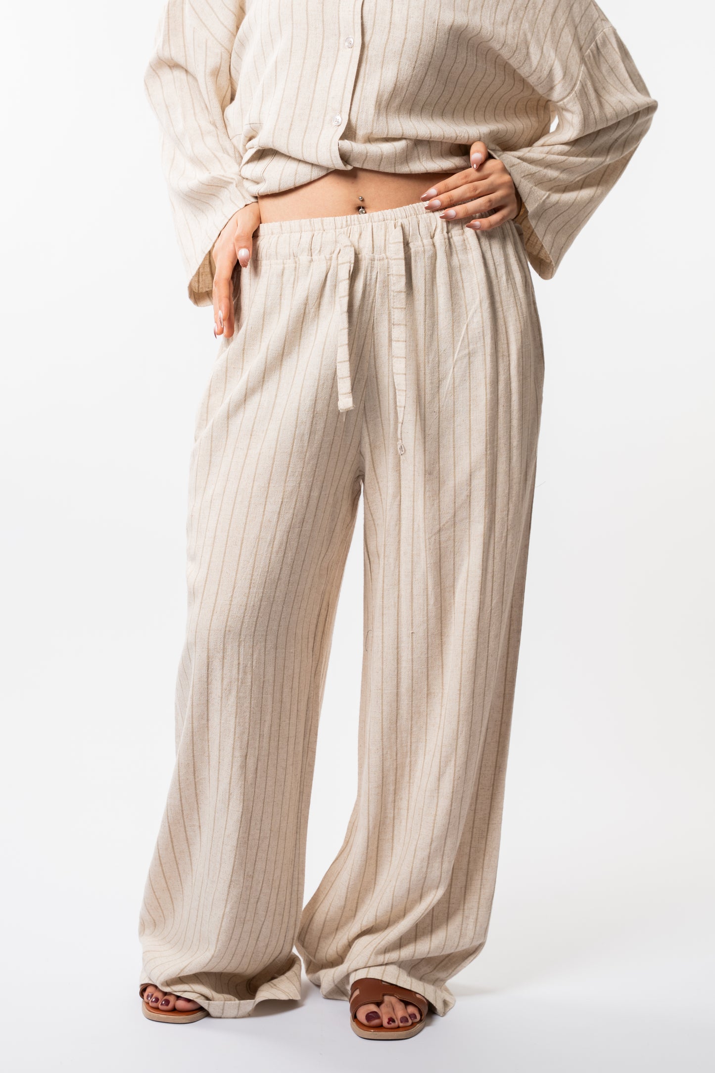 Beige linen set