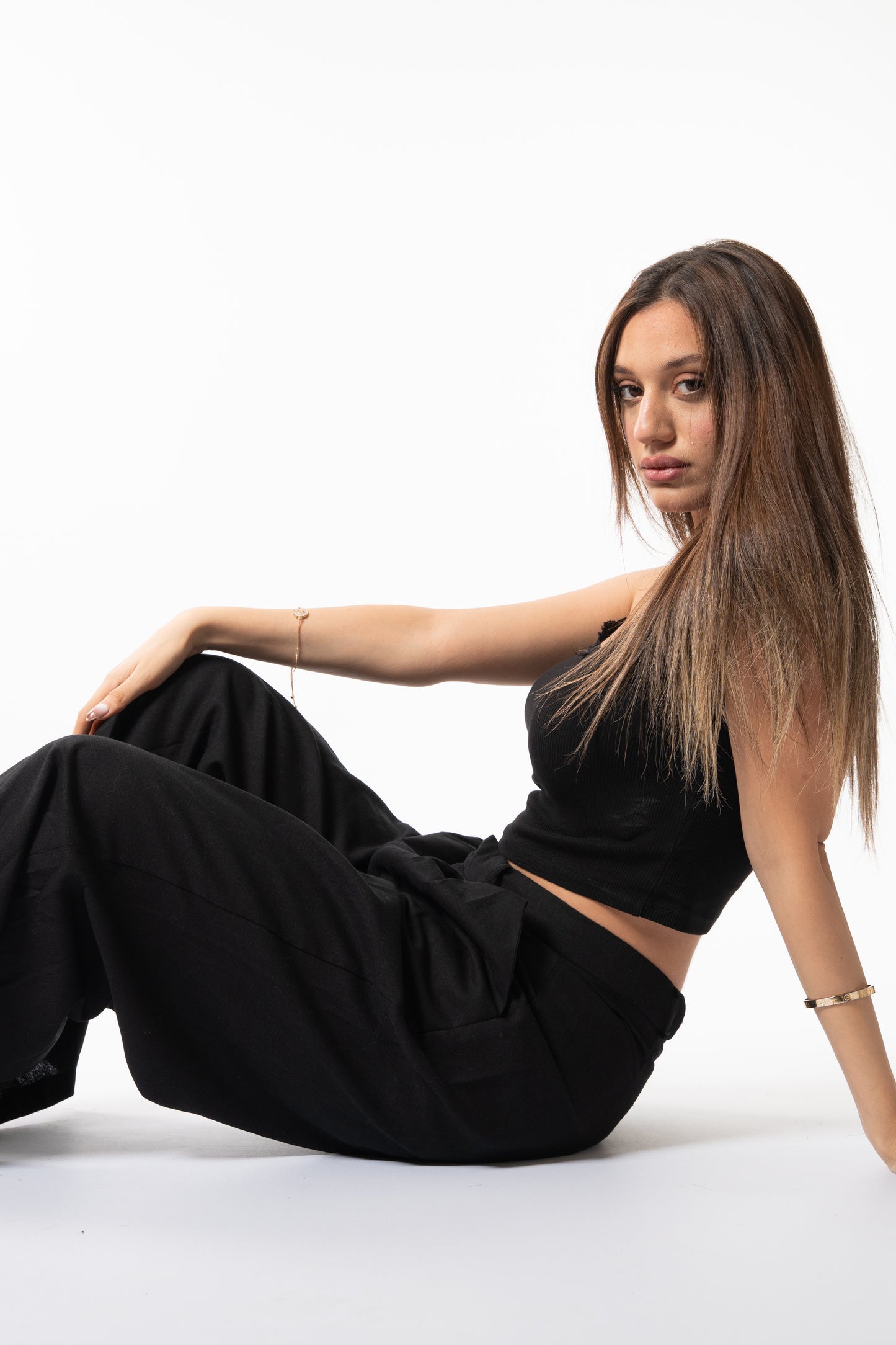 Wide-Leg Pleated Pants