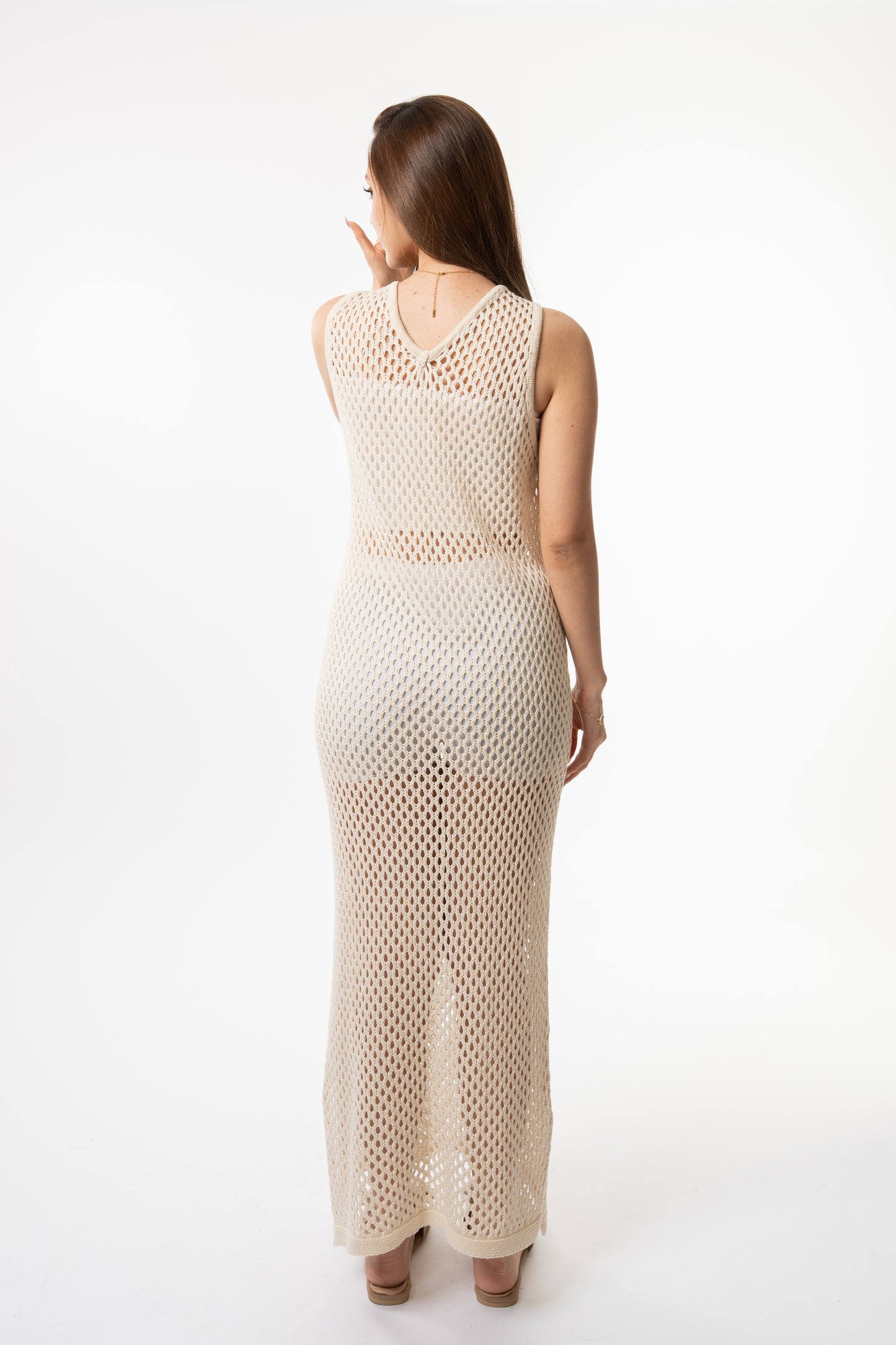 Beige Long Cover-Up