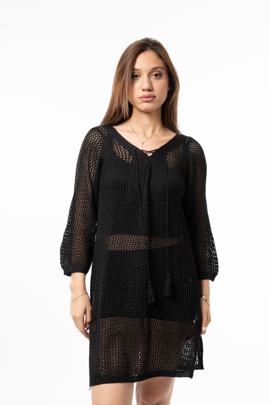 Chic Short Black Cover-Up