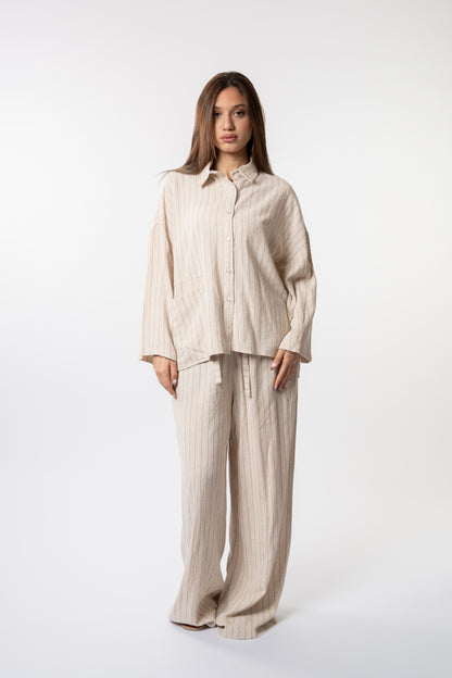 Beige linen set