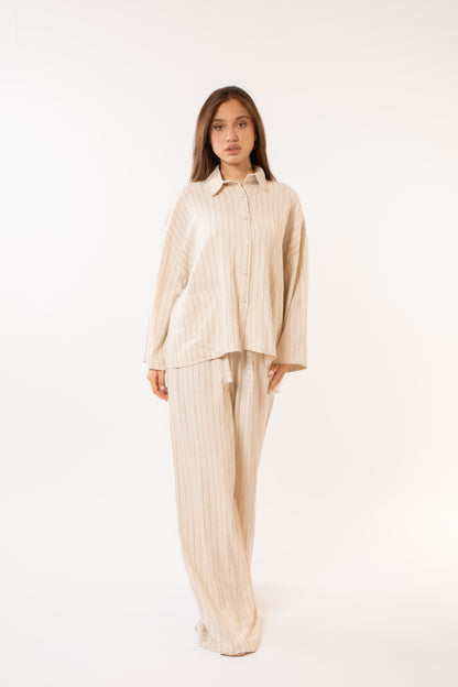 Beige linen set
