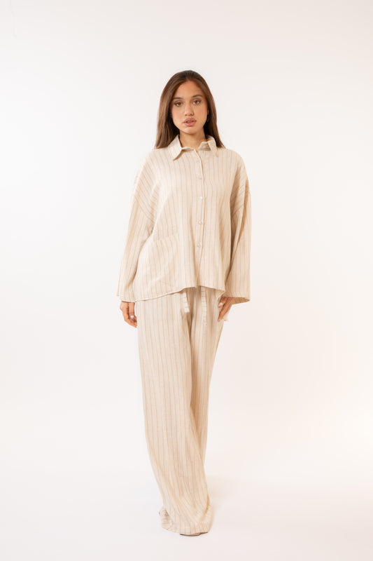 Beige linen set