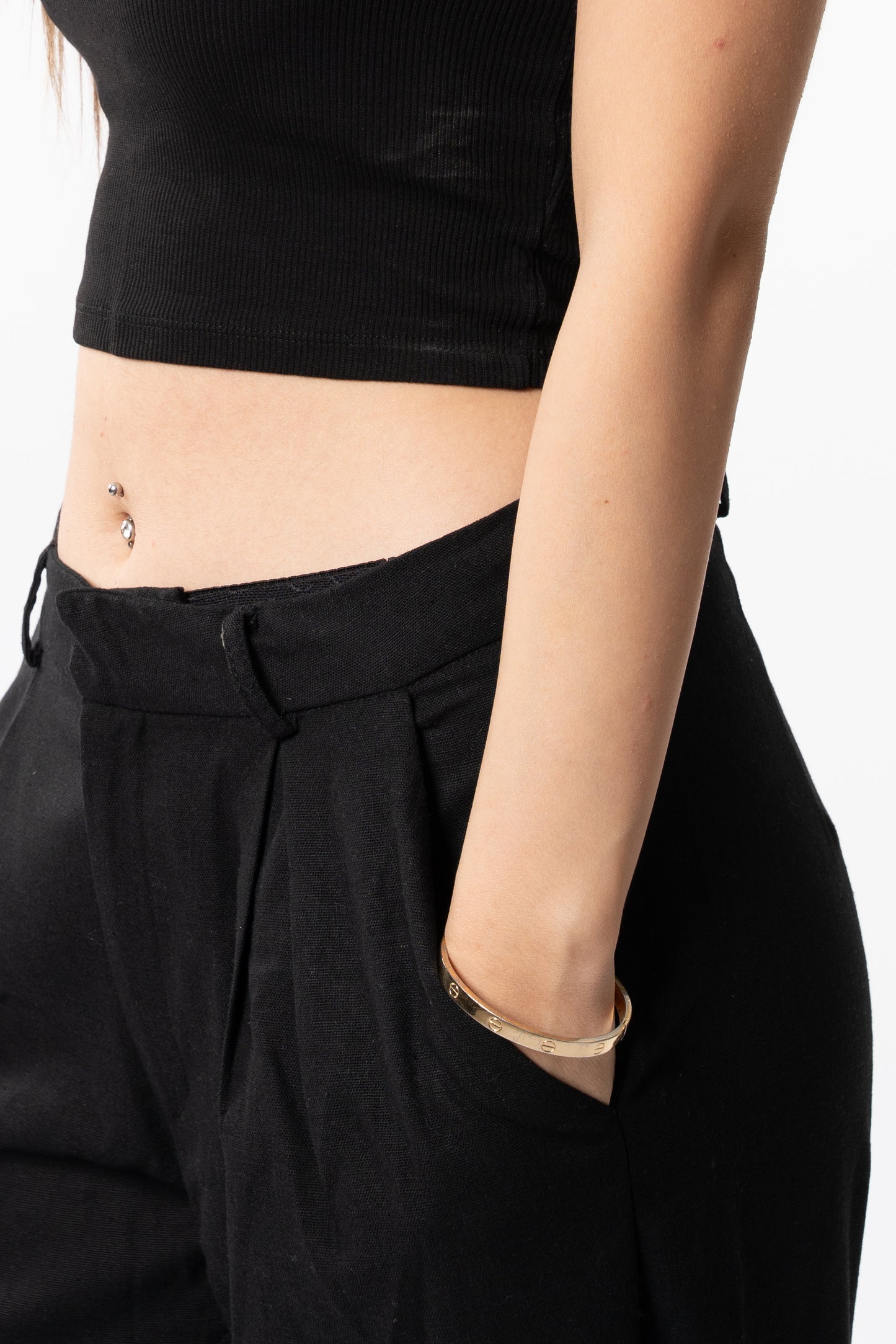 Wide-Leg Pleated Pants