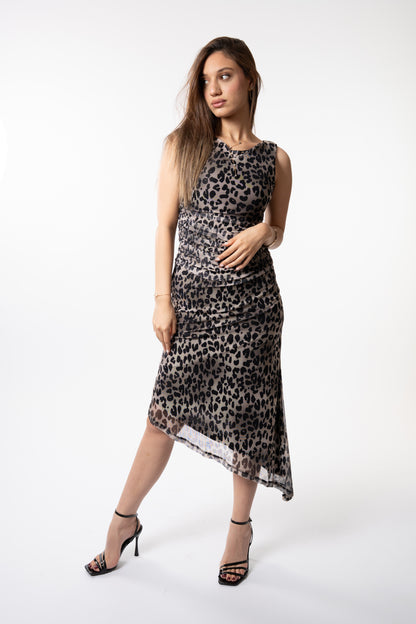 Short tiger-print bodycon dress