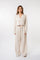 beige striped linen suit
