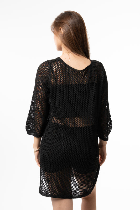 Chic Short Black Cover-Up