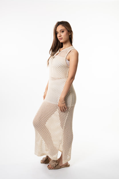 Beige Long Cover-Up