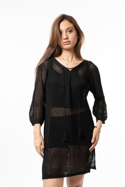 Chic Short Black Cover-Up