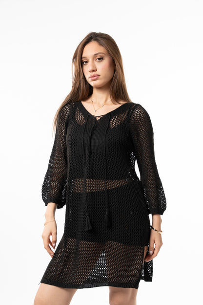 Chic Short Black Cover-Up