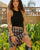 Wool-thread skirt in black and white